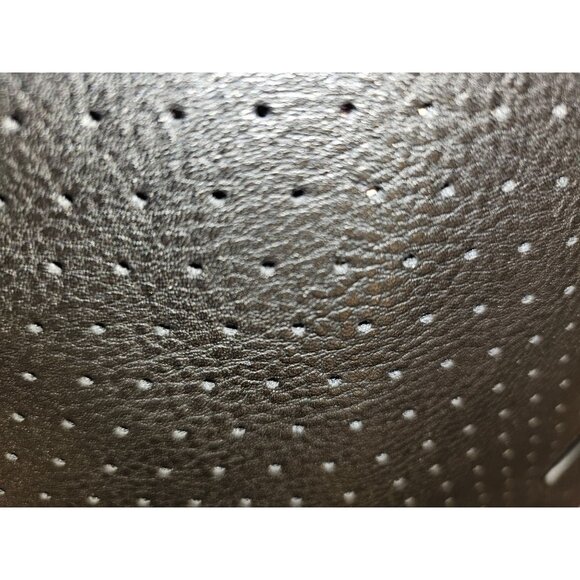 Nwt Steve Madden Black Perforated Tote Bag With detachable strap  Gold Accents - Picture 2 of 16